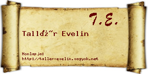 Tallér Evelin névjegykártya
