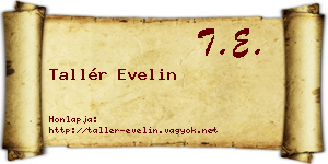 Tallér Evelin névjegykártya